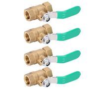 1/4 Inch Brass Ball Valve Multi - Piece Set | Thickened Body for Hot/Cold Water & Gas Lines | Double Female Thread Shut Off Switch | Oxidation & Pressure Tolerant