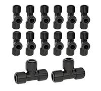 1/4 Inch Drip Irrigation Tees - 16 Pack | Quick Double Seal Technology With Rubber O-Rings, High-Pressure Leak-Proof Connection, UV-Resistant Barbed Fittings, Tool-Free Push-Fit; Perfect For Crop Wate