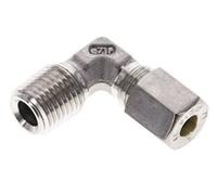 1/4'' NPT Macho x 6L Acero inoxidable Codo de 90 grados Racor de compresión 315 Bar DIN 2353