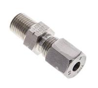 1/4'' NPT Macho x 6S Anillo de corte recto de acero inoxidable 630 Barra DIN 2353