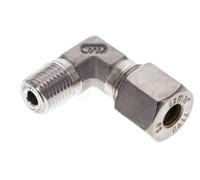 1/4'' NPT Macho x 8S Racor de compresión de 90 grados de acero inoxidable 630 Bar DIN 2353