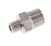 1/4'' NPT x 1/2'' NPT Acero inoxidable Racor doble 210 Bar - Hidráulico