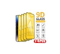 1-4 piezas de cristal protector 9D compatible con iPhone 16 15 11 12 13 14 Pro Max 15 Plus XR X XS MAX, 3 piezas de cristal templado