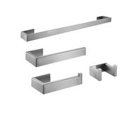 1/4 Piezas de herrajes for baño, portarrollos de Papel higiénico, toalleros for baño, cepillos de Inodoro, Ganchos for Colgar en la Pared(SS-4 Piece Set 60)