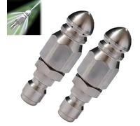1/4" Quick Connect Stainless Nozzle Set, Sewer Cleaning Tool High-Pressure Nozzle Kit, Gutter Cleaning Tools - Strong Shot Nozzle (2Pcs)