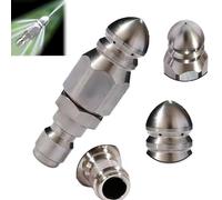 1/4" Quick Connect Stainless Nozzle Set, Sewer Cleaning Tool High-Pressure Nozzle Kit, Gutter Cleaning Tools - Strong Shot Nozzle (1Pcs)