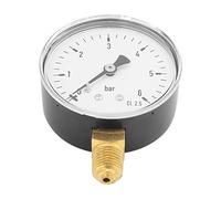 1/4 "Rosca NPT Mini manómetro de Baja presión Interfaz de Metal Medidor de presión de Agua Herramienta hidráulica de medición con Rango de medición de 0-6 Bar para Combustible Aire Aceite