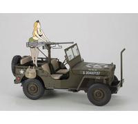 1/4 Ton 4×4 Camión W/ cal.50 M2 Mach. Gun Blonde Girl Figura Hassp483 1:24