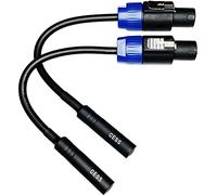 1/4 TS hembra a Speakon cables de altavoz - 6 pulgadas Speakon a 6,35 mm Mono Jack adaptador - Adaptador de conector de altavoz 1/4 pulgadas a Twist Lock Speak-On - 2 unidades
