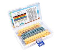 1/4 W kit Resistencias Electricas 820 Piezas 41 Valores Resistencias Electronica 1 Ohm a 1M Ohm Resistencia de Película Metálica de Alta Precisión con Caja