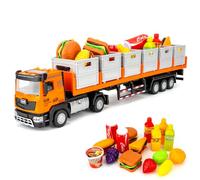 1/40 Extra grande aleación transporte vehículo camión juguete carros, tire hacia atrás contenedor modelo vehículo con sonidos y luces Vehículos para niños 3+ años de edad regalo de cumpleaños