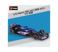 1:43 Alpine F1 Team A523 2023 #10 Pierre Gasly #31 Esteban Ocon Alloy Supercar Diecast Racing Car Model Simulation Toys