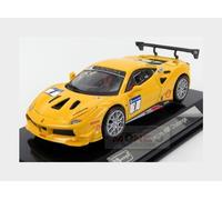 BBurago Modelo de coche a escala Ferrari 488 Challenge 1:43, Serie Racing, Caja regalo Amarillo #1