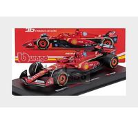 Burago Ferrari SF-24 Charles Leclerc #16 ganador Monaco GP 2024 - Modelo realista coche a escala 1:43 - Color rojo Licencia Oficial Ferrari