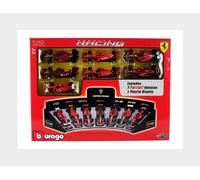 Bburago 1:43 F1 Ferrari Deluxe Set de Regalo con Expositor Soporte