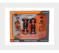 MODELO DE COCHE ESTÁTICO BURAGO MCLAREN SET F1 2x MCL38 NORRIS PLACAS MIAMI 1/43