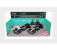 MODELO DE COCHE ESTÁTICO BURAGO MERCEDES SET F1 2X W15 2024 HAMILTON RUSSELL ...