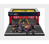 Bburago - Pit Stop Red Bull RB20 (2024) #1 Verstappen, Juego con Diorama, Vehículo a Escala 1:43 y 6 Mecánicos, Réplica Detallada con Licencia Oficial Red Bull, Edad Recomendada 3+ Años