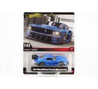 1:43 Hot Wheels Premium '69 Modificado Ford MUSTANG Azul Metálico Real Riders 7