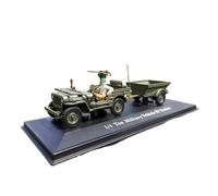 1:43 para Vehículo Todoterreno Militar con Remolque Modelo Coche De Aleación Fundida A Presión Ilustración Verde