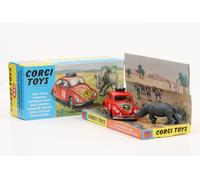 1:44 Corgi Toys Volkswagen VW Escarabajo Ostafrika-Safari Rojo+Accesorio - Núm