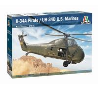 MODELO ESTÁTICO ITALIANO SIKORSKY UH 34D HELICÓPTERO EE. UU. MARINES 1974 1/48