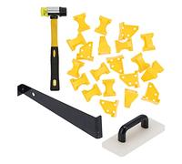 1/4in Gap Flooring Spacer Kit with Tapping Block, Pull Bar and Rubber Hammer, Floor Installation Tools for Laminate Wood Flooring, ABS Plastic Spacers for Home Renovation and Profe