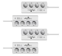 1-4x regleta de enchufes inteligente de 4 vías + 2x USB-A y 2x control de apl...