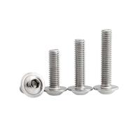 1/5/10/50pcs M3 M4 M5 M6 M8 A2 304 Stainless Steel Hex Hexagon Socket Half Round Button Flange Head With Washer Screw Bolt(40mm,10pcs M6)