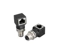 1/5/10 Sets M12 4P D type 8 pins A type X type to RJ45 connector adapter network cable to M12 male and female socket BIANMTSW(Female straight 8P A,One Size)