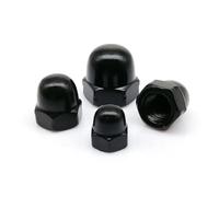 1/5/10 Uds M3 M4 M5 M6 M8 M10 M12 304 superficie de acero inoxidable tapa de bellota hexagonal negra cubierta decorativa tuerca de cúpula semicircular(10pcs M6)