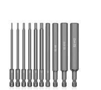 1.5-12mm 1/4 Inch Hex Head Allen Wrench Screwdriver Drill Bit Set Magnetic Tip 100mm 10Pcs