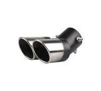 1,5-2,1 Pulgadas Universal Acero Inoxidable Tubo Escape Coche Punta Silenciador Trasero Punta Escape Garganta Cubierta Punta QAQMHVCVB(Silver black double)