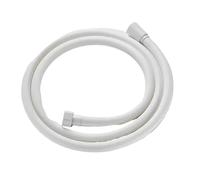 1.5/2/3/4m PVC Handheld Shower Head Hose Flexible Anti Winding Explosion-proof Water Tube Bathroom Faucet Hose Extension Pipe(White,200cm)