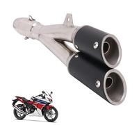 1.5-2" Escape Doble Moto Universal,Tubos Escape para Motocicleta de Calle Scooter Quad ATV Motocross