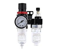 1/5/20 1/4 Air Compressor Oil Water Separator Filter Regulator Trap with Pressure Reducing Valve for Airbrush(1 Set)