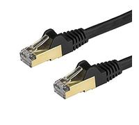 StarTech Cable de red Ethernet 1,5 m Cat6a sin enganches, alambre de cobre negro (6ASPAT150CMBK)