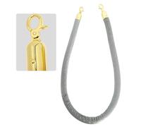 1,5 m gris con gancho en D - Cuerda VIP para control de multitudes Ber, cuerda segura para eventos, disponible en 1 unidad, 2 unidades, 4 piezas para una cola eficaz