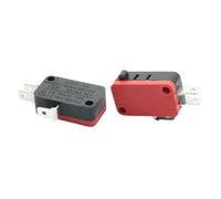 1/5 piezas KW3-OZ, trípode con microinterruptor grande de pie curvo con conversión, interruptor de límite de recorrido, botón de avance sin manija(Red and black,1PCS,Silver Dot)