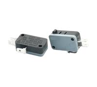 1/5 piezas KW3-OZ, trípode con microinterruptor grande de pie curvo con conversión, interruptor de límite de recorrido, botón de avance sin manija(Black gray,1PCS,Silver Dot)