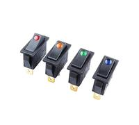 1/5 Uds. Interruptor de botón basculante de 3 pines KCD3 ON-OFF 2ª posición de marcha mini ojo de gato con LED AC 16A 250V pies de cobre/contactos plateados AYAZER (Color : 1pcs red AC 220V, Size :