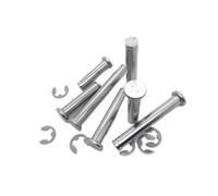 1/5 Uds M3 M4 M5 M6 M8 M10 M12 rodamiento de cabeza plana de acero inoxidable eje de posicionamiento cilíndrico pasador de rodillo con clip de eje(2pcs M8,25mm)