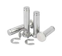 1/5 Uds M3 M4 M5 M6 M8 M10 M12A2 rodamiento de cabeza plana de acero inoxidable eje de posicionamiento cilíndrico pasador de rodillo con clip de eje(5pcs M4,45mm)