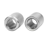 1-5 uds tuerca de acoplamiento redonda moleteada M3 M4 M5 M6 M8 M10 M12 M14 M16 cabeza plana cilíndrica extendida de acero inoxidable moleteada(M10x10x16 2pcs)