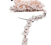 1/5 Yard Glass Crystal Rhinestone Trim Glitter Bride Silver Chain Bridal Belt DIY Applique Shoe Accessories(Rose gold,5yard)