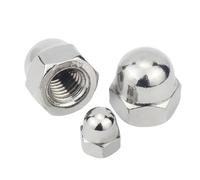 1/50 piezas 304 A2-70 tuerca hexagonal de acero inoxidable M3 M4 M5 M6 M8 M10 M12 M14 M16 tapa decorativa semicírculo tuercas de cúpula for decoración mecánica de muebles(2pcs M10)