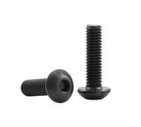 1-50 piezas de tornillos de cabeza abombada con hexagonal interior en acero al carbonio cincado negro, clase de resistencia 12.9, M1,6-M12, para MTB, M4x45mm(20 piezas)