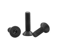 1-50 piezas de tornillos de cabeza avellanada con hexagonal interior en acero al carbonio cincado negro, clase de resistencia 12.9, M1,6-M12, M2.5x6mm(50 piezas)