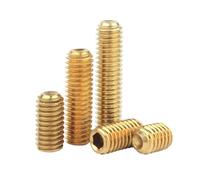 1-50 piezas de tornillos de fijación hexagonales de latón M2 M2.5 M3 M4 M5 M6 M8 M10 M12 con tornillo prisionero de punta cónica, longitud de 2 a 40 mm.(M2x10mm-50pcs)