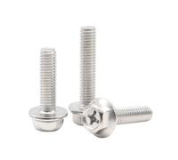 1-50 Piezas M3-M10 Tornillos para máquina de cabeza hexagonal con brida cruzada en acero inoxidable, M3x5mm(50 unidades)